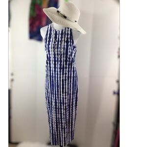 Athleta blue tidal Vestido tie dye tank top dress M